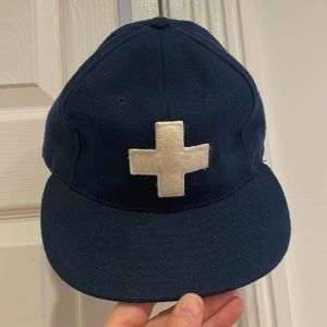 Ebbets field flannel swiss cross hat - navy - new